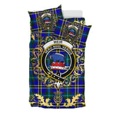 Weir Modern Tartan Crest Bedding Set - Golden Thistle Style