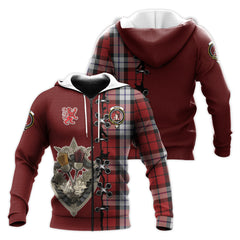 Brodie Dress Tartan Hoodie - Lion Rampant And Celtic Thistle Style