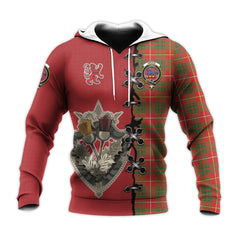 Bruce Modern Tartan Hoodie - Lion Rampant And Celtic Thistle Style