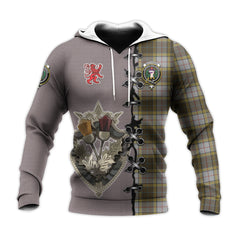 Buchanan Dress Tartan Hoodie - Lion Rampant And Celtic Thistle Style