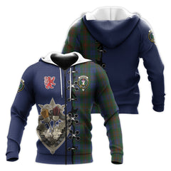 Buchanan Hunting Tartan Hoodie - Lion Rampant And Celtic Thistle Style