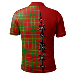 Burnett Ancient Tartan Polo Shirt - Lion Rampant And Celtic Thistle Style