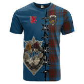 Cameron Hunting Tartan T-shirt - Lion Rampant And Celtic Thistle Style