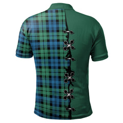 Campbell Ancient 01 Tartan Polo Shirt - Lion Rampant And Celtic Thistle Style