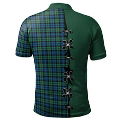 Campbell Ancient 02 Tartan Polo Shirt - Lion Rampant And Celtic Thistle Style