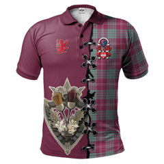 Crawford Ancient of NewZealand Tartan Polo Shirt - Lion Rampant And Celtic Thistle Style