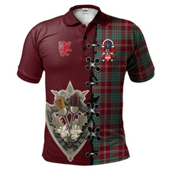 Crawford Modern of NewZealand Tartan Polo Shirt - Lion Rampant And Celtic Thistle Style