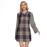 Ferguson Dress Tartan Women's Lapel Shirt Dress With Long Sleeve