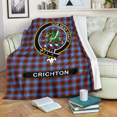 Crichton Family Tartan Crest Blanket - 3 Sizes