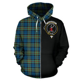 Colquhoun Ancient Tartan Crest Zipper Hoodie - Half Of Me Style