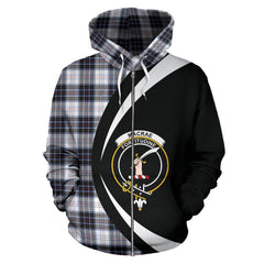 MacRae Dress Modern Tartan Crest Zipper Hoodie - Circle Style