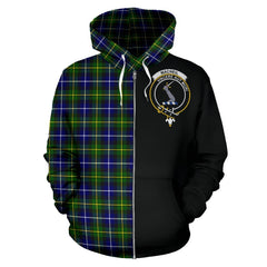 MacNeill of Barra Modern Tartan Crest Zipper Hoodie - Half Of Me Style