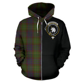 Cunningham Hunting Modern Tartan Crest Zipper Hoodie - Half Of Me Style