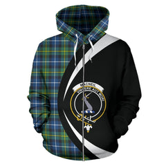 MacNeill of Barra Ancient Tartan Crest Zipper Hoodie - Circle Style