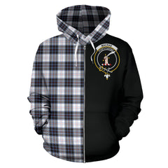 MacRae Dress Modern Tartan Crest Zipper Hoodie - Half Of Me Style