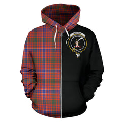 MacRae Ancient Tartan Crest Zipper Hoodie - Half Of Me Style