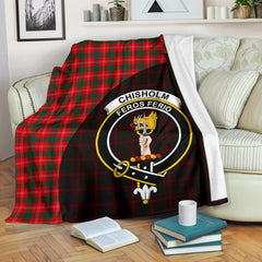 Chisholm Modern Tartan Crest Blanket Wave Style
