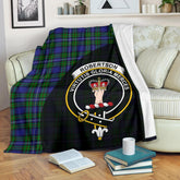 Robertson Hunting Modern Tartan Crest Blanket Wave Style