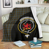 Farquharson Weathered Tartan Crest Blanket Wave Style