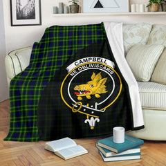 Campbell of Breadalbane Modern Tartan Crest Blanket Wave Style
