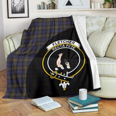Fletcher of Dunans Tartan Crest Blanket Wave Style