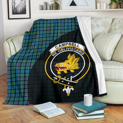 Campbell of Cawdor Ancient Tartan Crest Blanket Wave Style