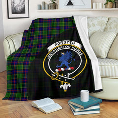 Forsyth Modern Tartan Crest Blanket Wave Style