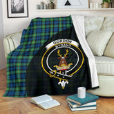 Gordon Ancient Tartan Crest Blanket Wave Style