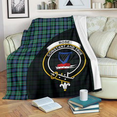 Rose Hunting Ancient Tartan Crest Blanket Wave Style