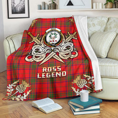 Ross Modern Tartan Gold Courage Symbol Blanket - SP