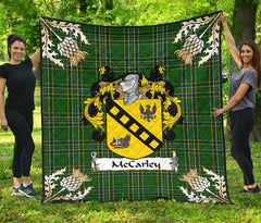 McCarley Tartan Crest Premium Quilt - Gold Thistle Style SP