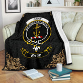 Gray Crest Tartan Premium Blanket Black - SP