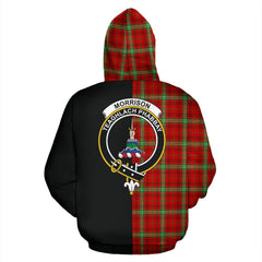 Morrison Red Modern Tartan Crest Zipper Hoodie - Half Of Me Style