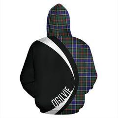 Ogilvie Hunting Modern Tartan Crest Hoodie - Circle Style