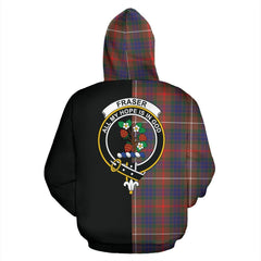 Fraser Hunting Modern Tartan Crest Zipper Hoodie - Half Of Me Style