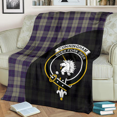 Cunningham Dress Blue Dancers Tartan Crest Blanket - 3 Sizes