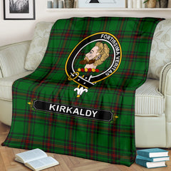 Kirkaldy Family Tartan Crest Blanket - 3 Sizes