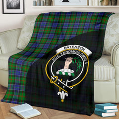 Paterson Family Tartan Crest Blanket - 3 Sizes