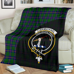 Carmichael Modern Tartan Crest Blanket Wave Style