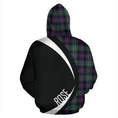 Rose Hunting Modern Tartan Crest Hoodie - Circle Style