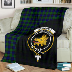 Campbell Modern Tartan Crest Blanket Wave Style