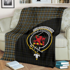 Farquharson Weathered Tartan Crest Blanket Wave Style
