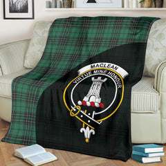 MacLean Hunting Ancient Tartan Crest Blanket Wave Style