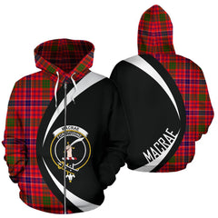 MacRae Modern Tartan Crests Zipper Hoodie - Circle Style