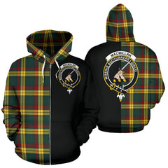 MacMillan Old Modern Tartan Crest Zipper Hoodie - Half Of Me Style