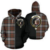 MacRae Hunting Weathered Tartan Crest Zipper Hoodie - Half Of Me Style