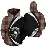 Cunningham Burgundy Dancers Tartan Crest Zipper Hoodie - Circle Style