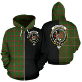 MacKinnon Hunting Modern Tartan Crest Zipper Hoodie - Half Of Me Style
