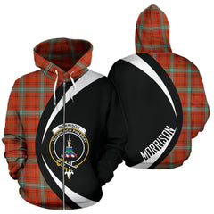Morrison Red Ancient Tartan Crest Zipper Hoodie - Circle Style