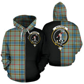 Balfour Blue Tartan Crest Zipper Hoodie - Half Of Me Style